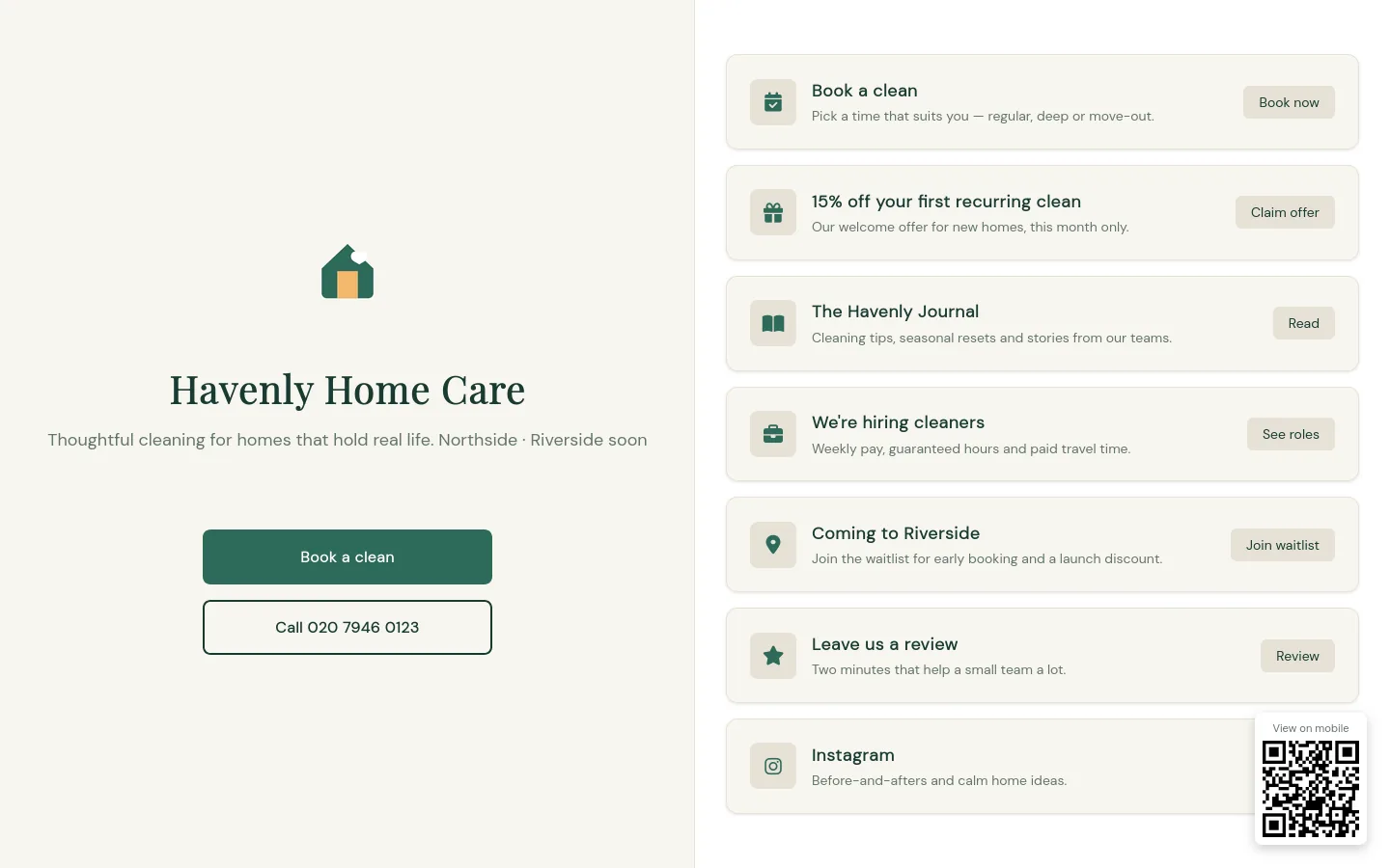 Havenly links page