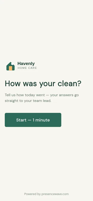 The survey on a phone