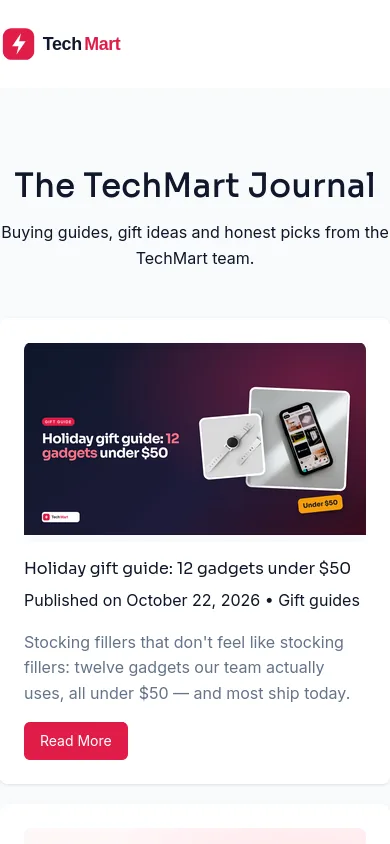 The TechMart Journal on a phone