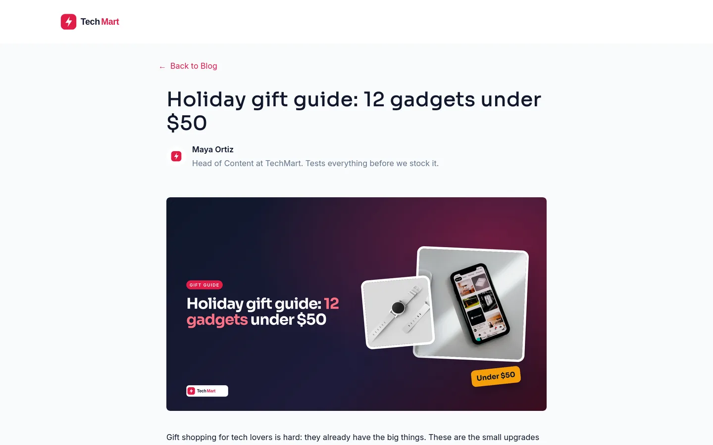 TechMart holiday gift guide blog post