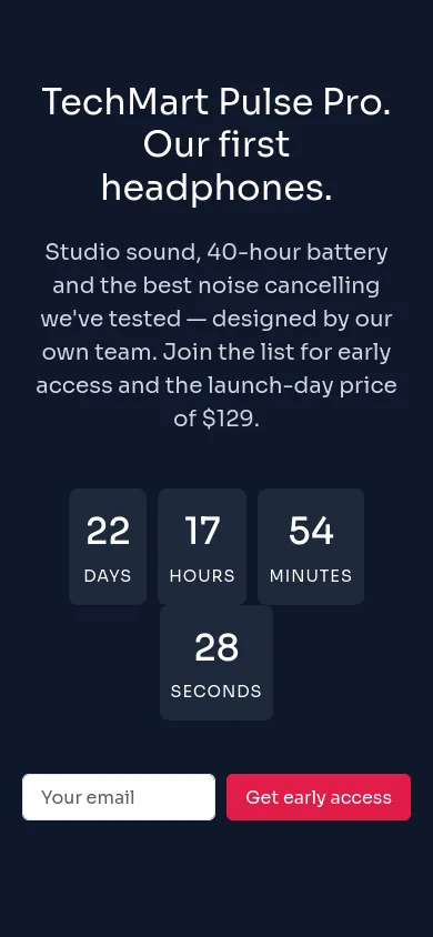 The drop page on a phone