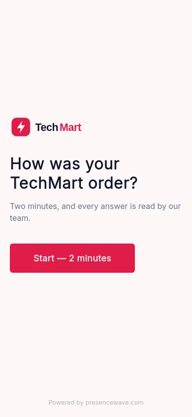 The survey on a phone