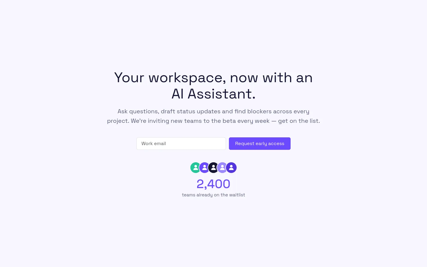 CloudSync's AI Assistant beta waitlist page built with PresenceWave