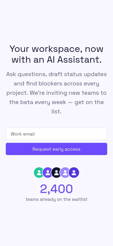 The beta page on a phone
