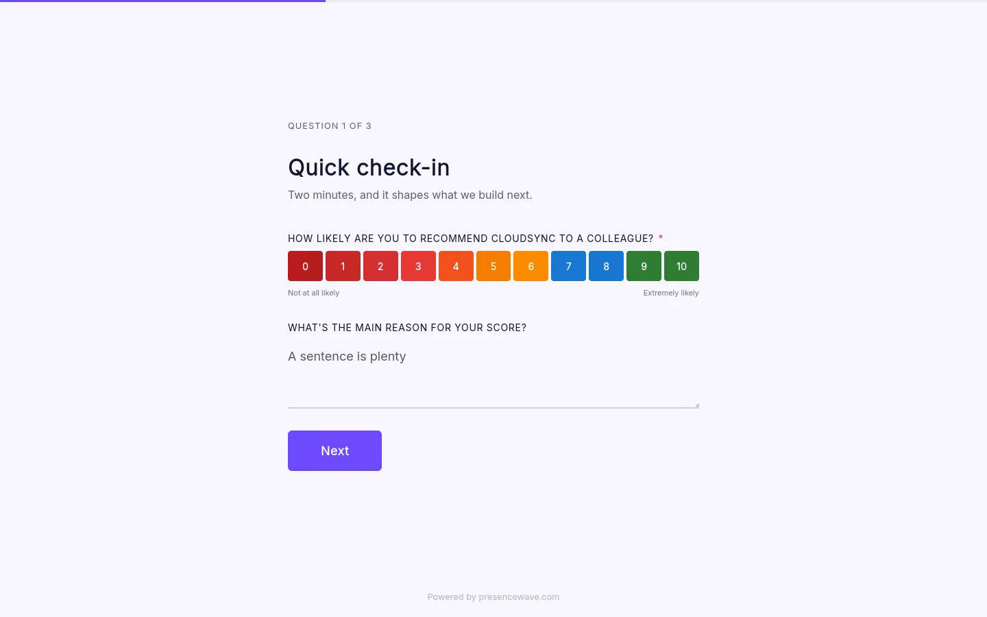 CloudSync customer pulse survey: how likely are you to recommend CloudSync?